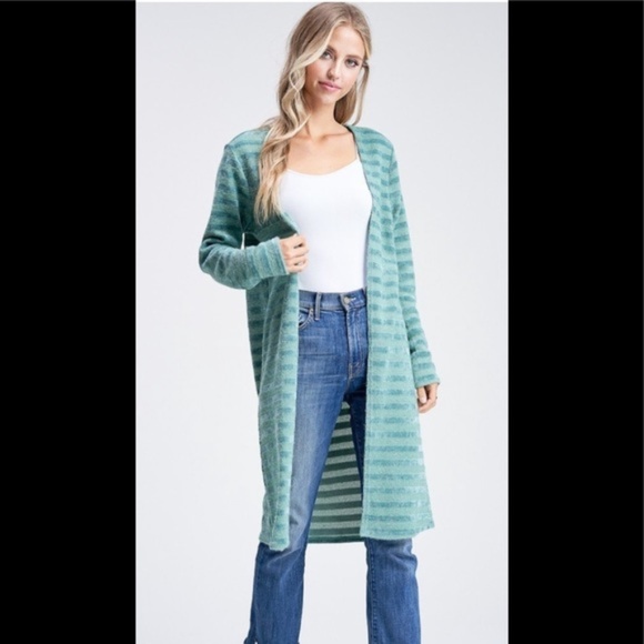 A Girl Thing Teal Duster Cardigan - Picture 2 of 2